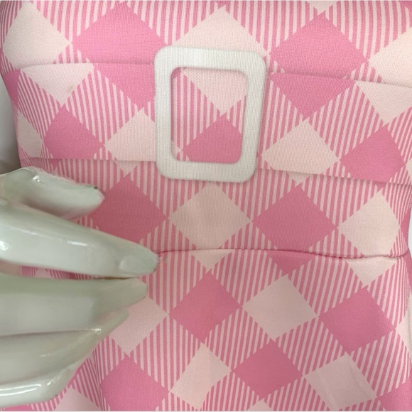 BARBIE PINK & WHITE GINGHAM DRESS. GIRLS’ SIZE X-LARGE. NEW WITH TAGS - Picture 8 of 10